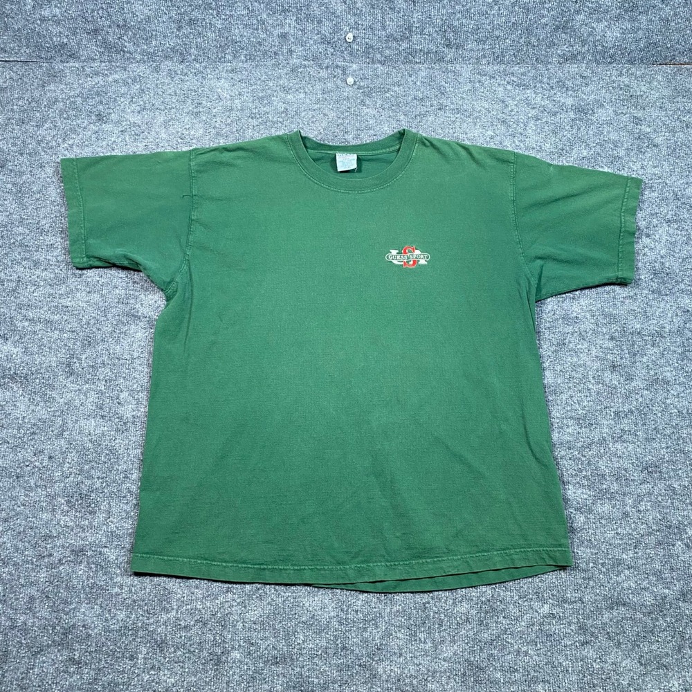 Vintage Guess Activewear Sport USA T-Shirt Mens XL Green Embroidered Cotton Tee